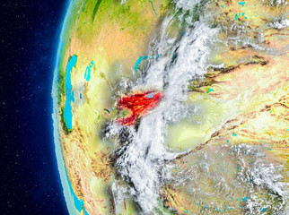 Kyrgyzstan on Earth from space