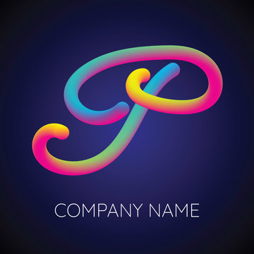 P Letter Logo Icon Blending color