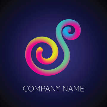 S Letter Logo Icon Blending color