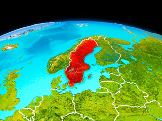 Sweden in red