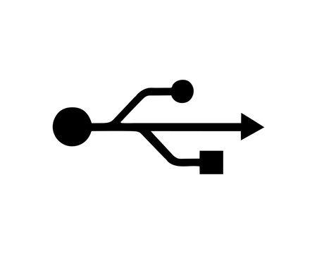 Simple Black USB Connector Sign Symbol Icon