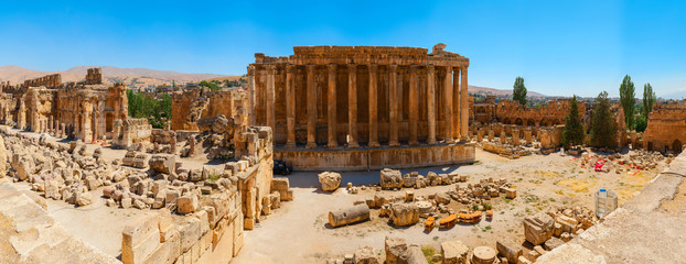 Baalbek Ancient city in Lebanon.Heliopolis temple complex.near the border with...