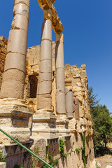 Baalbek Ancient city in Lebanon.Heliopolis temple complex.near the border with Syria.remains