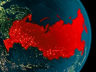 Russia at night