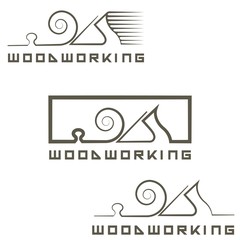 an illustration consisting of an image of a planer plowing a tree and the inscription "woodworking"