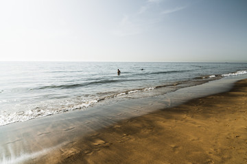 Spacious beach Los Pocillos. Lanzarote. Canary Islands. Spain