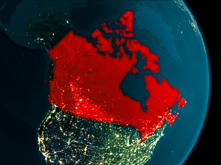 Canada at night