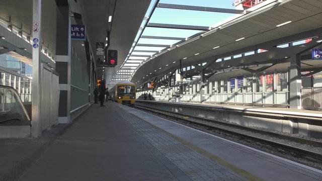 Railway station. Arrival of the train.