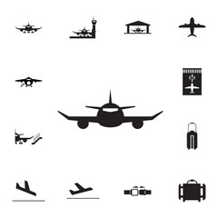 aircraft front icon. Set of airport element icons. Premium quality aviation graphic design collection icons for websites, web design, mobile app