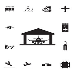 Aircraft Hangar icon. Set of airport element icons. Premium quality aviation graphic design collection icons for websites, web design, mobile app - obrazy, fototapety, plakaty
