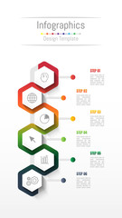 Infographic design elements for your business data with 6 options, parts, steps, timelines or processes. Vector Illustration.