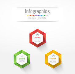Infographic design elements for your business data with 3 options, parts, steps, timelines or processes. Vector Illustration.