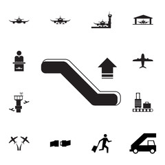 Escalator down Icon. Set of airport element icons. Premium quality aviation graphic design collection icons for websites, web design, mobile app