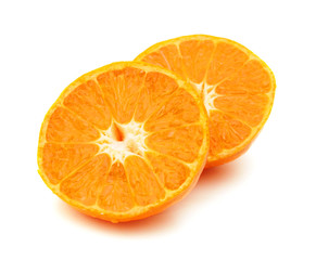 Orange mandarin or tangerine fruit isolated on white background