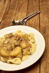 cold pasta salad mushroom soup, potato bacon