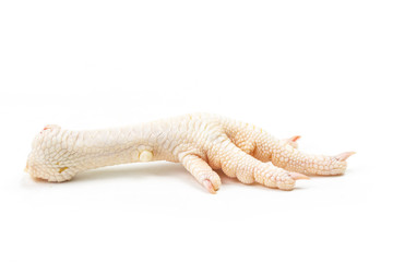 Chicken feet on white background