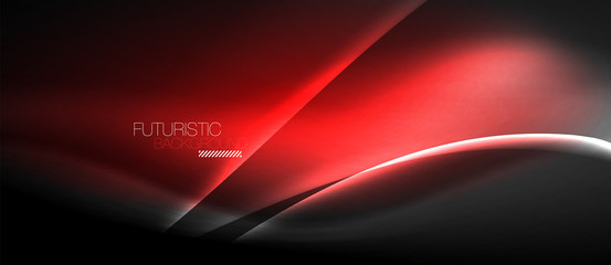 Neon glowing wave, magic energy and light motion background