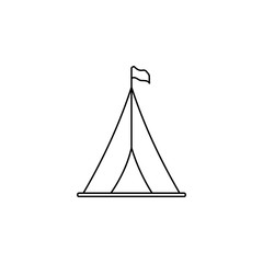 Tourist tent with flag line icon. Travel line icon. Element of holidays icon. Premium quality graphic design. Signs, outline symbols collection icon for websites, web design, mobile app