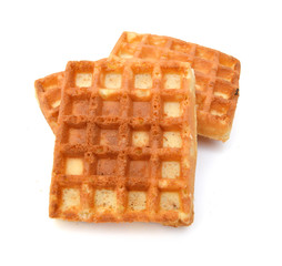 Waffle on white background