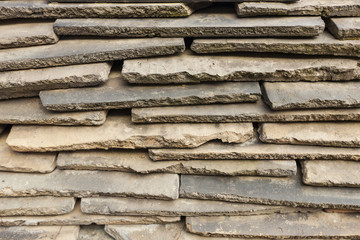 texture stacked stone korean traditional national temple at the fall.