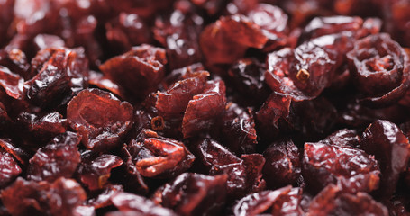 Dried cranberry close up