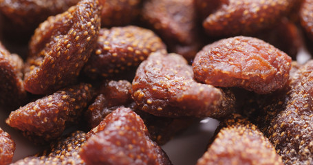 Dried strawberry close up