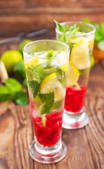 fresh drink and limes