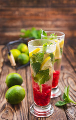 fresh drink and limes