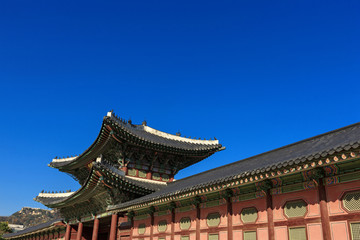 Fototapeta na wymiar korean royal palace, landscape, Gyeongbokgung palace in seoul, korea.