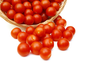 Cherry tomato on white background