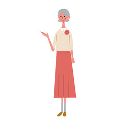 シニア　女性　イラスト