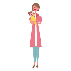 子育て　女性　イラスト　