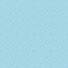 Navy blue and white geometric ornament. Seamless pattern