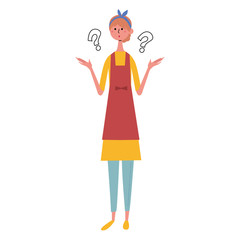 疑問　主婦　イラスト　