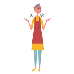 困る　主婦　イラスト　