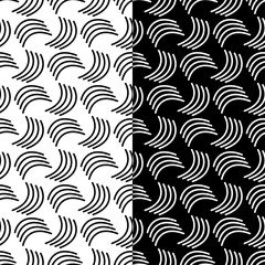 Black and white geometric prints. Set of seamless patterns