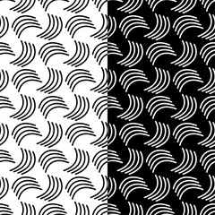 Black and white geometric prints. Set of seamless patterns