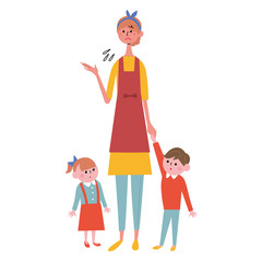 育児　主婦　イラスト　