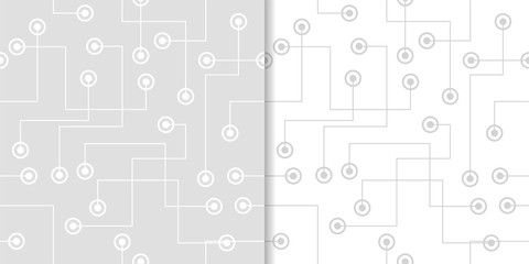 Light gray geometric set of seamless patterns