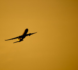 Panssenger Aircraft  Take off  shot at sunset time