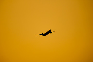 Panssenger Aircraft  Take off  shot at sunset time