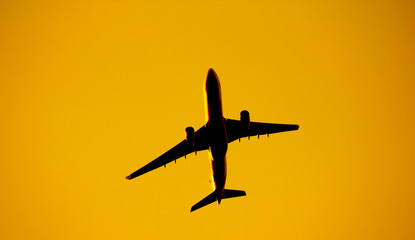 Panssenger Aircraft  Take off  shot at sunset time