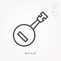 Line icon banjo