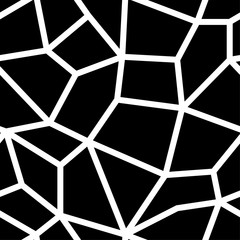Polygonal black and white background. Seamless pattern