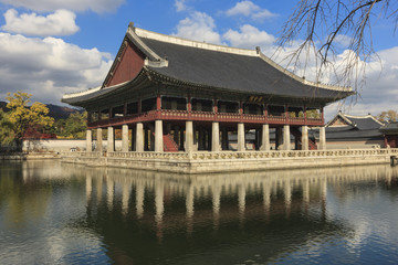 korean royal palace, Gyeongbokgung, landscape