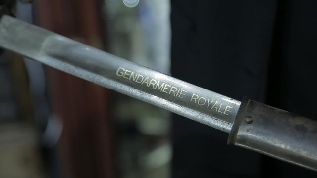 Old French sword   Old French sword hand pulls out of the case