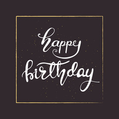 Fototapeta na wymiar Greeting card design with lettering Happy Birthday. Vector illustration.