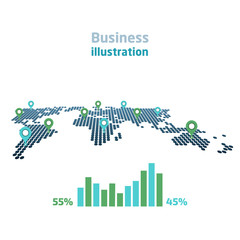 Infographic world map, background.