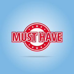 Must have label. Red color, isolated on white.