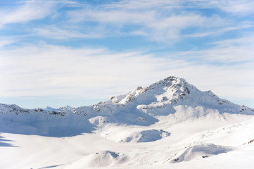 Fototapeta na wymiar snow-capped peaks of the mountains of the Caucasian ridge